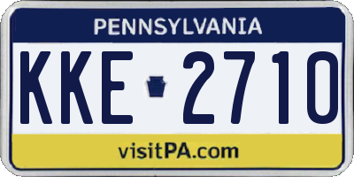 PA license plate KKE2710