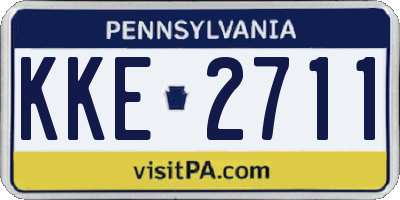PA license plate KKE2711