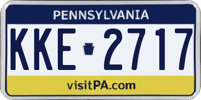 PA license plate KKE2717