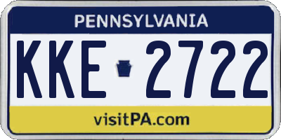 PA license plate KKE2722