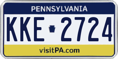 PA license plate KKE2724