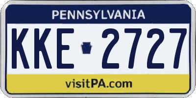 PA license plate KKE2727