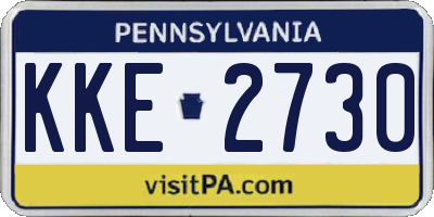 PA license plate KKE2730