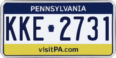 PA license plate KKE2731