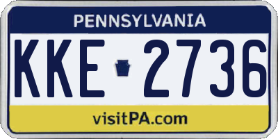 PA license plate KKE2736