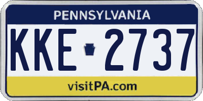 PA license plate KKE2737