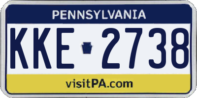 PA license plate KKE2738