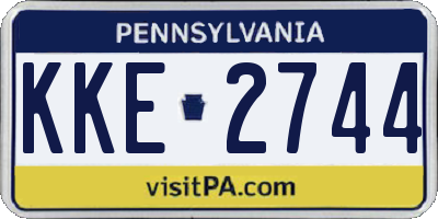 PA license plate KKE2744