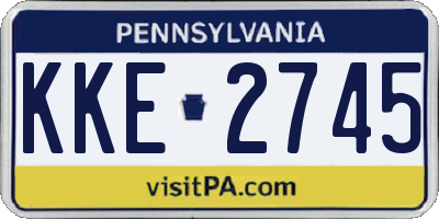 PA license plate KKE2745
