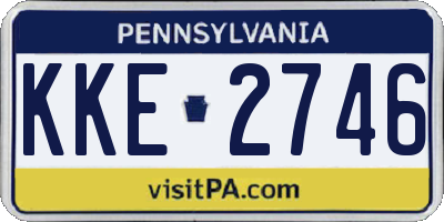 PA license plate KKE2746