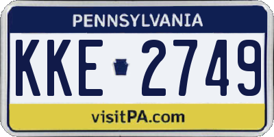 PA license plate KKE2749