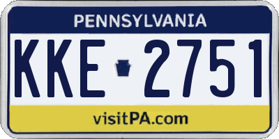 PA license plate KKE2751