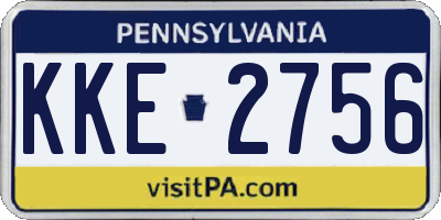 PA license plate KKE2756