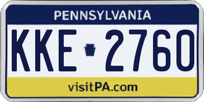 PA license plate KKE2760
