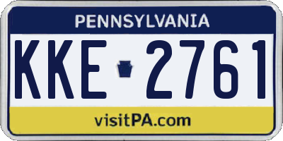 PA license plate KKE2761