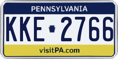 PA license plate KKE2766