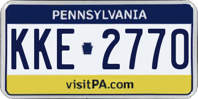 PA license plate KKE2770