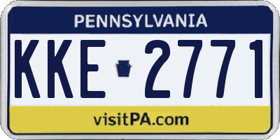 PA license plate KKE2771