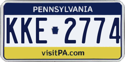 PA license plate KKE2774