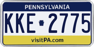 PA license plate KKE2775