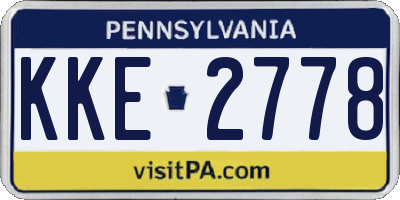 PA license plate KKE2778