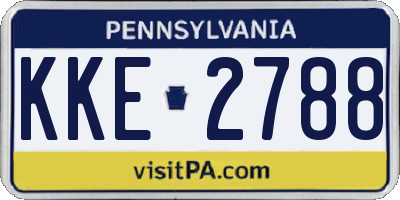 PA license plate KKE2788