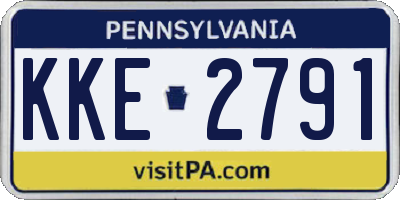 PA license plate KKE2791
