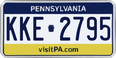 PA license plate KKE2795