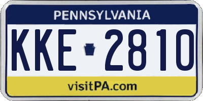 PA license plate KKE2810