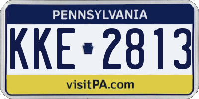 PA license plate KKE2813