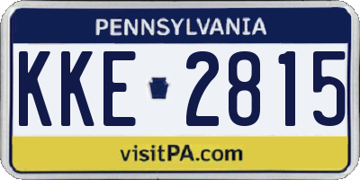 PA license plate KKE2815