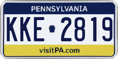 PA license plate KKE2819