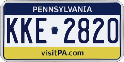 PA license plate KKE2820
