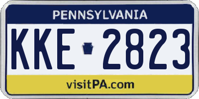 PA license plate KKE2823
