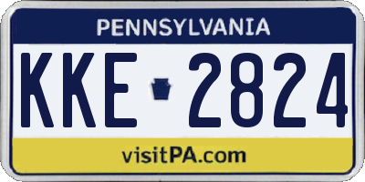 PA license plate KKE2824