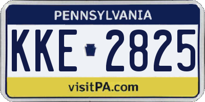 PA license plate KKE2825