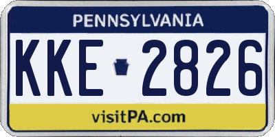 PA license plate KKE2826