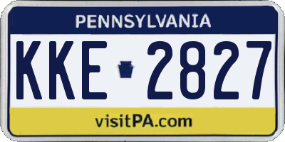 PA license plate KKE2827
