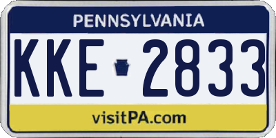 PA license plate KKE2833
