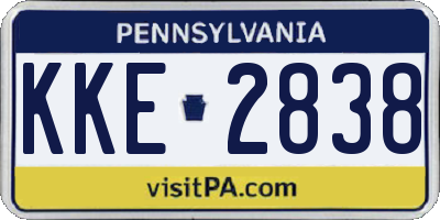 PA license plate KKE2838
