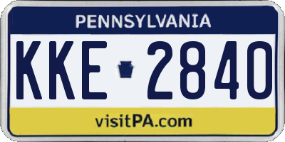 PA license plate KKE2840