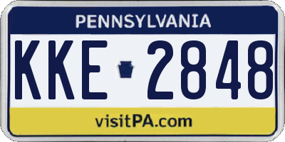 PA license plate KKE2848