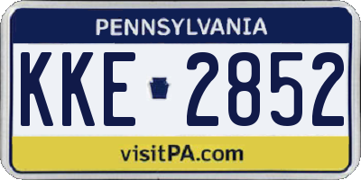PA license plate KKE2852