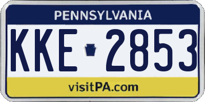PA license plate KKE2853