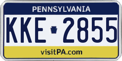 PA license plate KKE2855