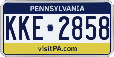 PA license plate KKE2858