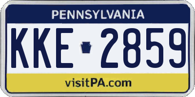 PA license plate KKE2859