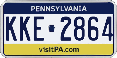 PA license plate KKE2864