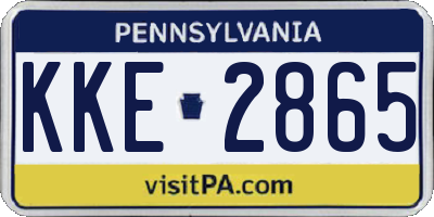 PA license plate KKE2865