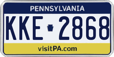 PA license plate KKE2868